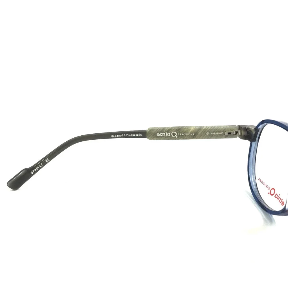 Etnia Barcelona Eyeglasses Frames ASTERIA BLGY Blue Gray Horn Cat Eye 52-16-138
